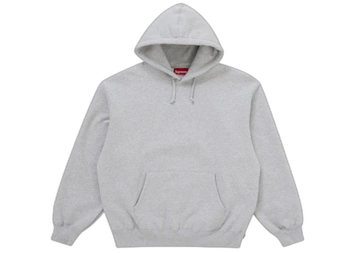 Supreme Satin Appliqué Hooded Sweatshirt (FW25) Heather Grey
