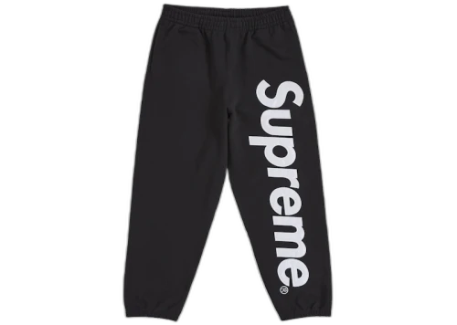 Supreme Satin Appliqué Sweatpant (FW25) Black