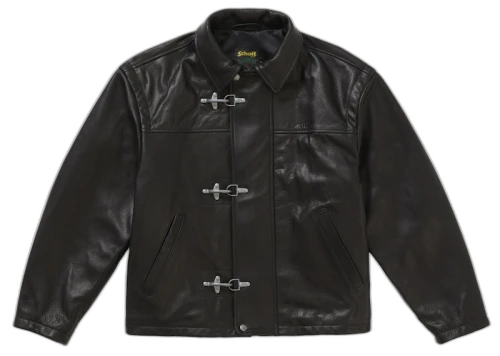 Supreme Schott Leather Clip Jacket Black