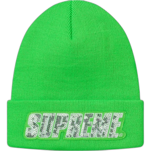 Supreme Sequin Beanie Lime