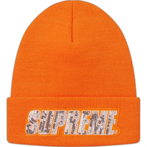 Supreme Sequin Beanie Orange