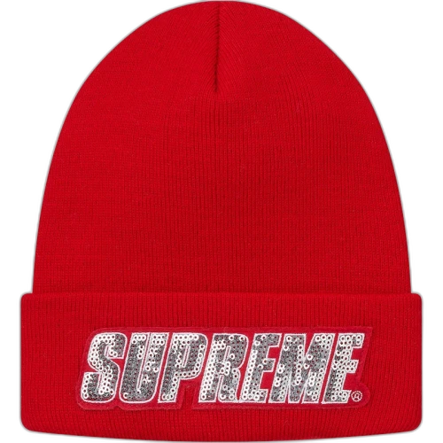 Supreme Sequin Beanie Red