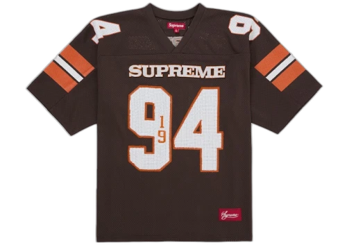Supreme Sequin Football Jersey Brown