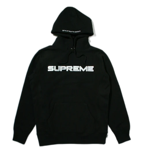 Supreme Sequin Logo Hooded Sweatshirt Black