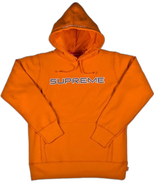 Supreme Sequin Logo Hooded Sweatshirt Orange