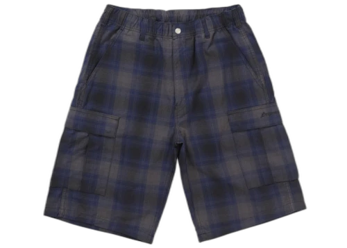 Supreme Shadow Plaid Cargo Short Navy