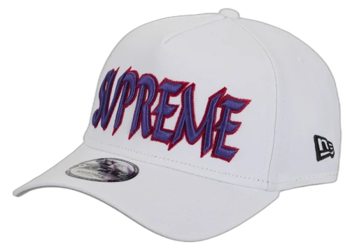 Supreme Sharp Spellout Adjustable New Era Cap White