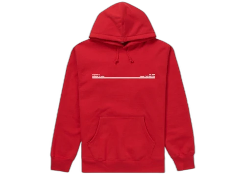 Supreme Shop Hooded Sweatshirt Red Brooklyn