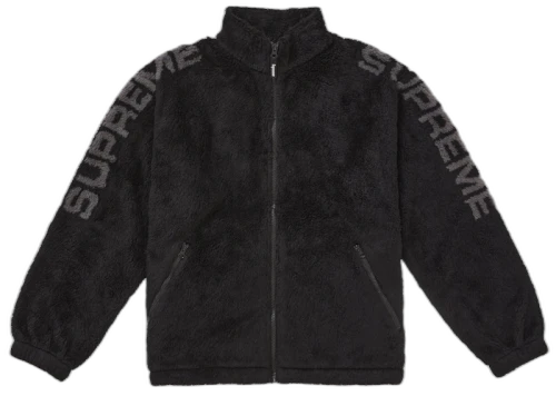 Supreme Shoulder Logo Fleece Jacket Black