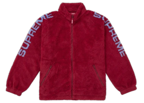 Supreme Shoulder Logo Fleece Jacket Red