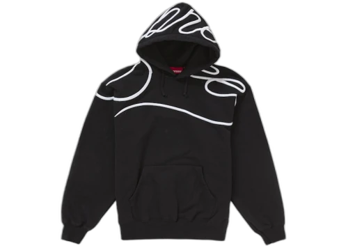 Supreme Shoulder Script Hooded Sweatshirt Black