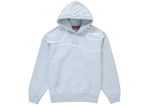 Supreme Shoulder Script Hooded Sweatshirt Dusty Blue