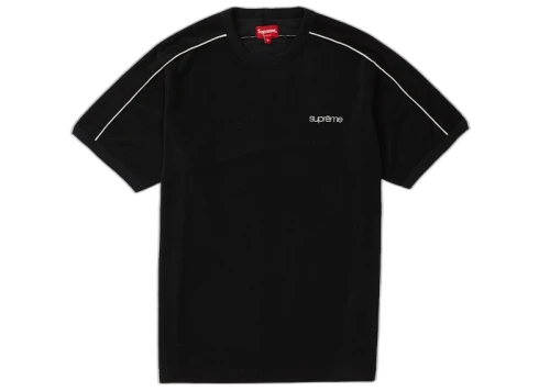 Supreme Shoulder Stripe Terry S/S Top Black
