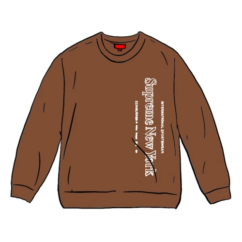 Supreme Side Logo Crewneck Brown