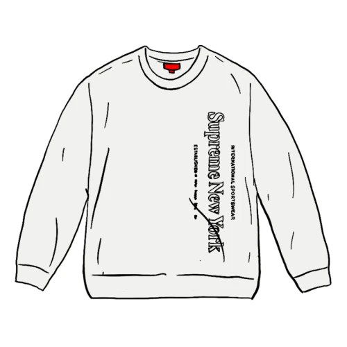 Supreme Side Logo Crewneck White
