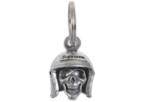 Supreme Skull Bell Keychain Silver