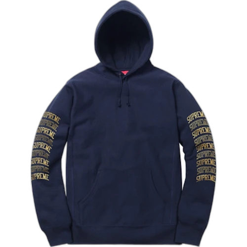 Supreme Sleeve Arc Hooded Sweatshirt Navy