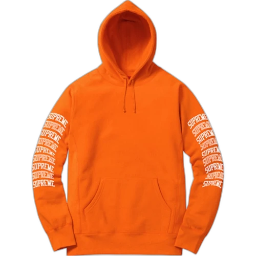 Supreme Sleeve Arc Hooded Sweatshirt Orange