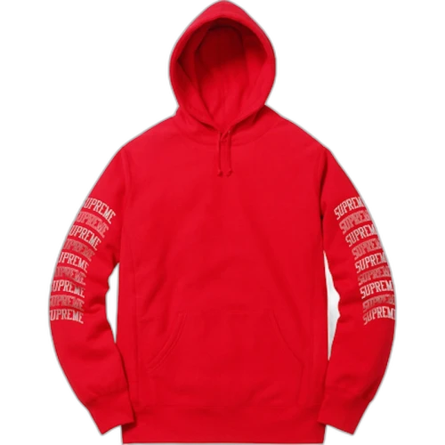 Supreme Sleeve Arc Hooded Sweatshirt Red