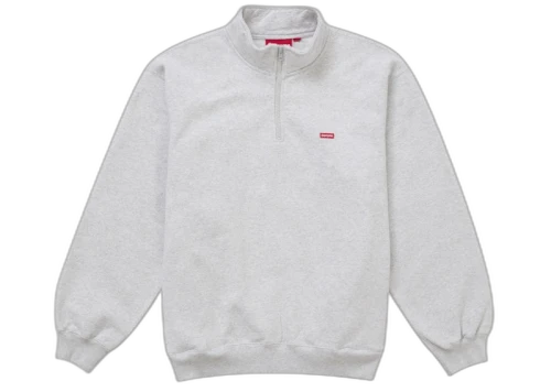 Supreme Small Box Half Zip Pullover Ash Grey