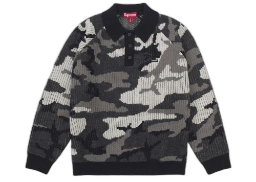 Supreme Small Box Polo Sweater (FW25) Snow Camo