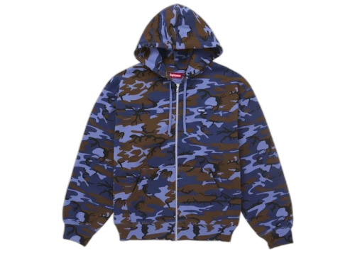 Supreme Small Box Zip Up Hooded Sweatshirt (SS25) Blue Camo