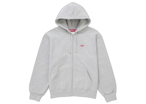 Supreme Small Box Zip Up Hooded Sweatshirt (SS25) Heather Grey