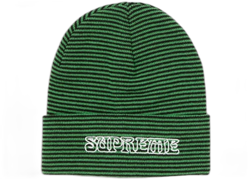 Supreme Small Stripe Beanie Green