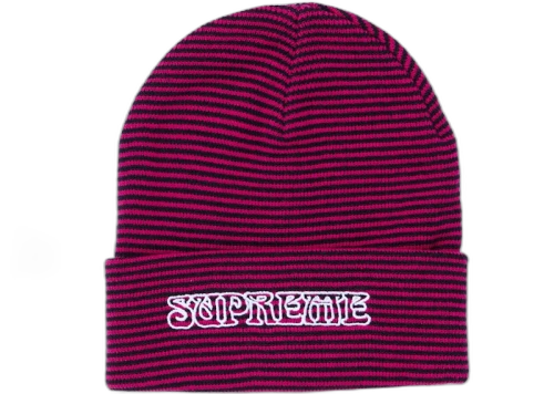 Supreme Small Stripe Beanie Pink