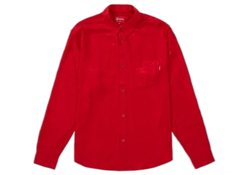 Supreme Snakeskin Jacquard Shirt Red