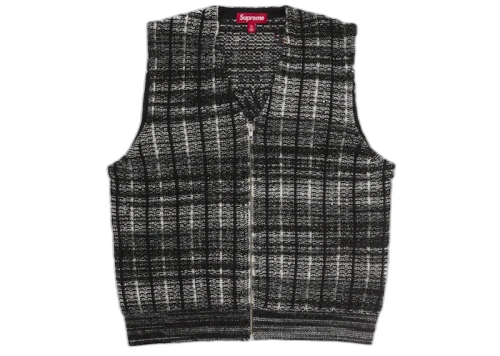 Supreme Speckled Zip Up Sweater Vest Black