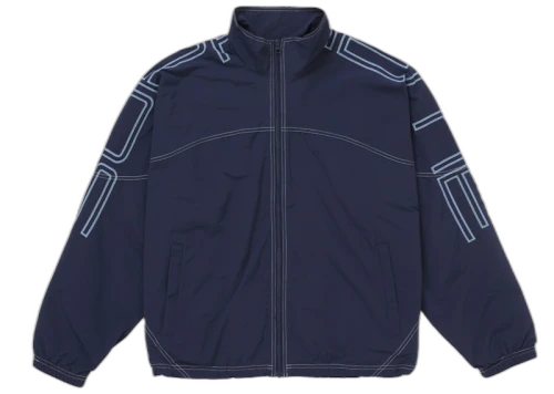Supreme Spellout Embroidered Track Jacket (SS25) Navy