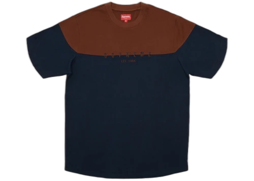 Supreme Split Logo S/S Top Navy
