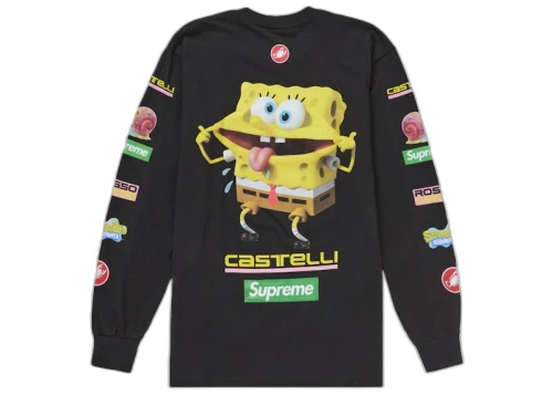 Supreme SpongeBob/Castelli Racing L/S Tee Black