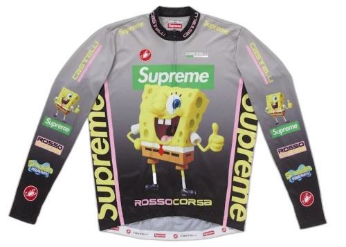 Supreme SpongeBob SquarePants Castelli L/S Cycling Jersey Black