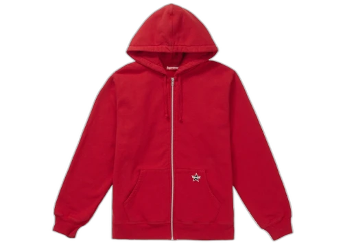 Supreme Star Zip Up Sweatshirt Red