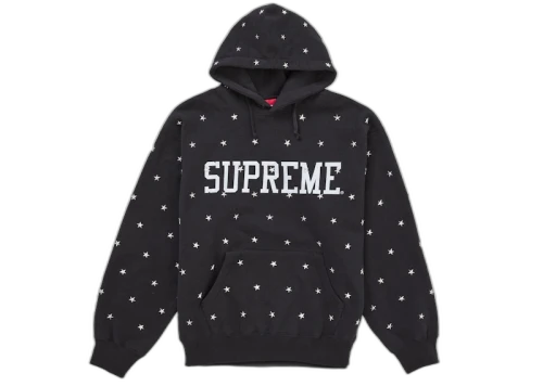Supreme Stars Studded Hooded Sweatshirt Black