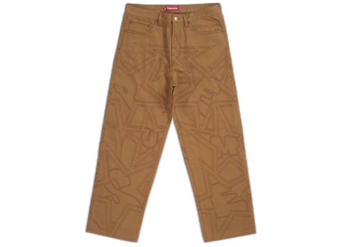 Supreme Stars Topstitch Baggy Jean Brown