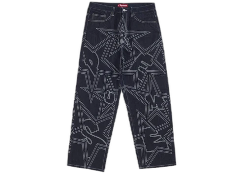 Supreme Stars Topstitch Baggy Jean Indigo