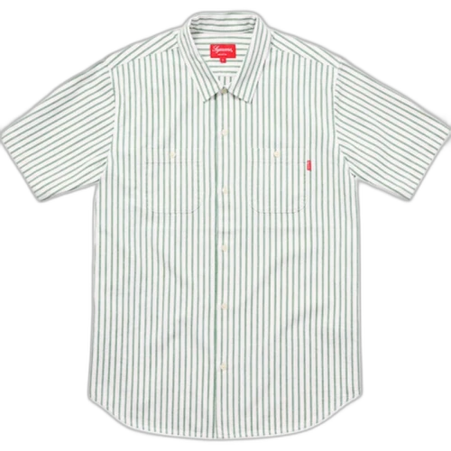 Supreme Stripe Denim SS Shirt Green