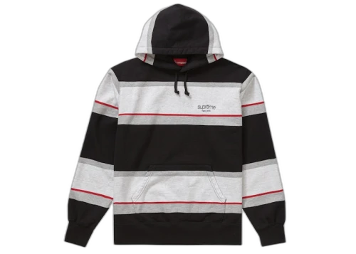 Supreme Stripe Hooded Sweatshirt Black