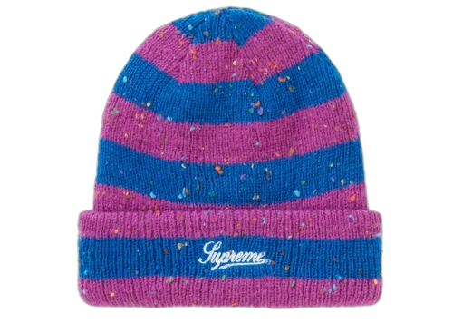 Supreme Stripe Speckle Beanie Blue