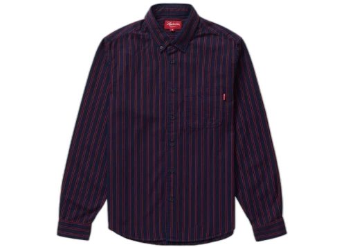 Supreme Stripe Twill Shirt Navy