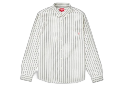 Supreme Stripe Twill Shirt White