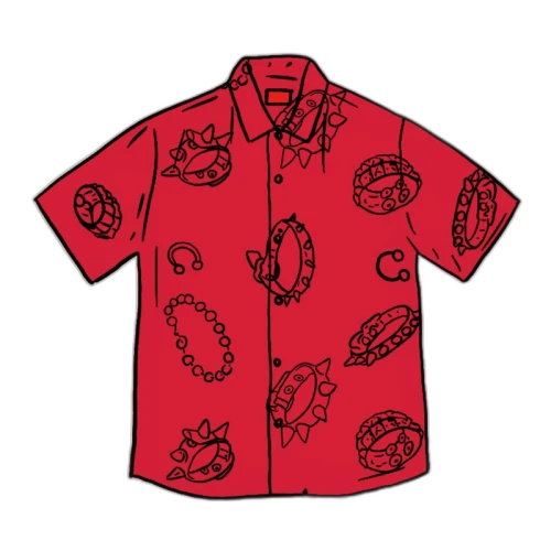 Supreme Studded Collars Rayon S/S Shirt Red