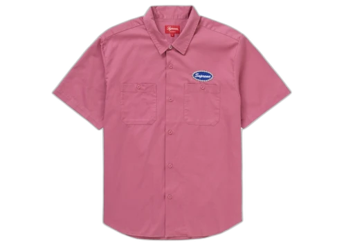 Supreme Studded Patch S/S Work Shirt Pink