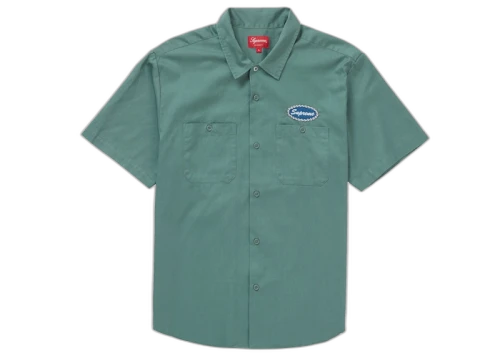 Supreme Studded Patch S/S Work Shirt Work Green