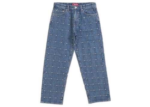 Supreme Studded Seam Loose Fit Jean Blue