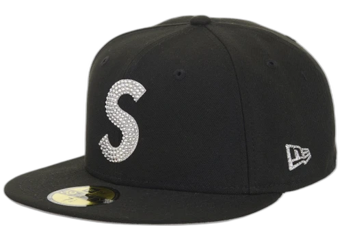 Supreme Swarovski S Logo New Era 59Fifty Fitted Hat Black