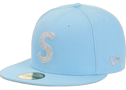 Supreme Swarovski S Logo New Era 59Fifty Fitted Hat Light Blue